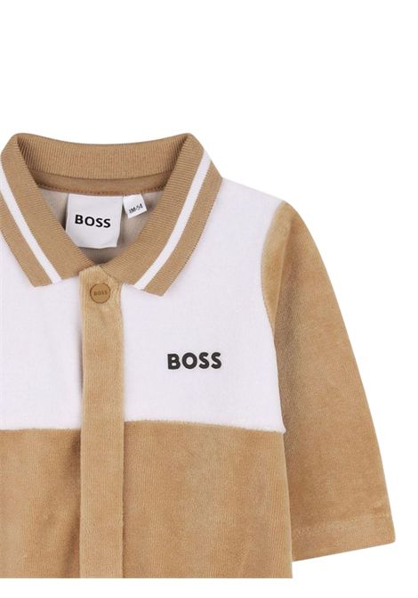 Beige velvet baby romper Hugo Boss | J52522/MABEIGE